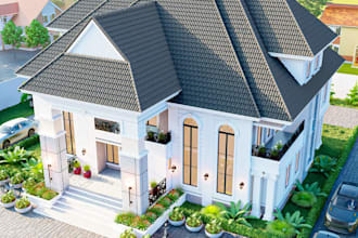 renew 3d luxury modern duplex, contemporary house,facade design,3d visualization