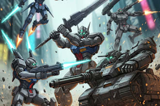 create transformer and concept art of futuristic mecha