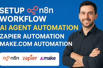 setup n8n workflow ai agent automation zapier automation make com automation