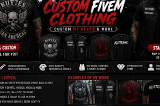 fivem kuttes custom fivem clothing kuttesmc mc vest biker clothing kuttes
