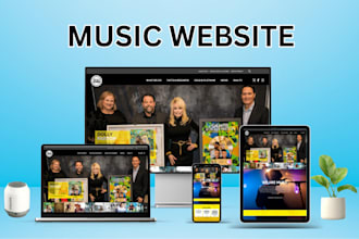 design a music website for music artist, dj, band, producer or record label