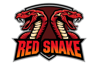 design modern red snake logo with creative concepts