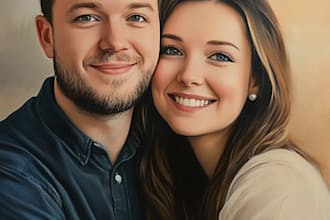 draw couple portrait illustration