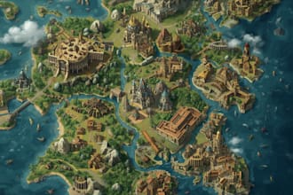 design fantasy map, vector map illustration city map