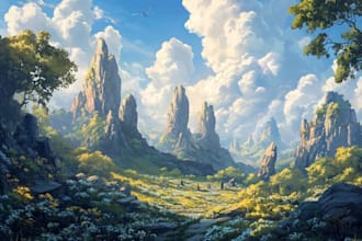 do fantasy background and landscape