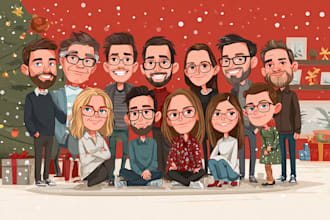 illustration christmas book holiday funny cartoon caricature
