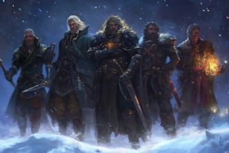 design dnd art, fantasy illustration, monster character, dnd party, scifi, sheet