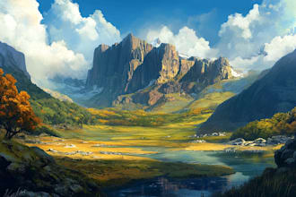 digitally paint fantasy landscape