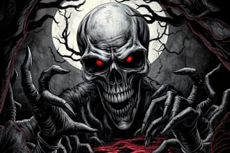 draw detailed illustration dark art