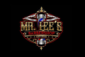 create wonderful and excellent barbershop logo design