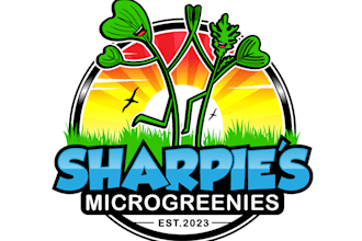 design amazing farm, microgreens logo just 12 hrs