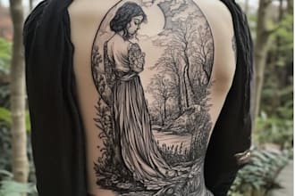 make a minimalist lineart tattoo design or illustration