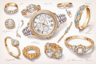 design jewelry watch and accessory sketches