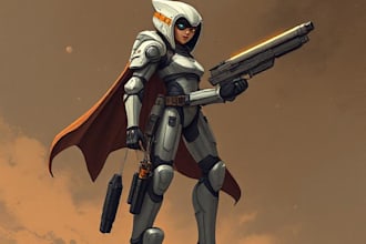 a sci fi character illustration or sci fi character