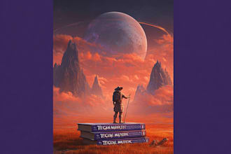design an eye catching sci fi book cover with futuristic art