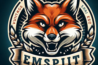 make a design a vintage fox mask mascot logo with t shirt design