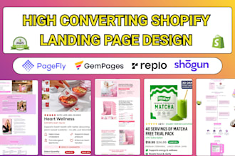design clone or custom shopify landing page with gempages pagefly replo pagedeck
