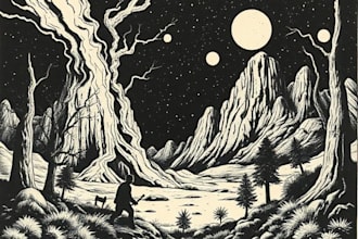 create awesome linocut illustration art