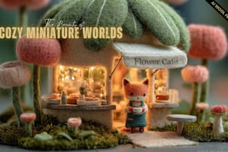 create cozy wool felt miniature world art for books and brands