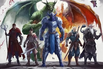 draw dungeons and dragons or oc illustration