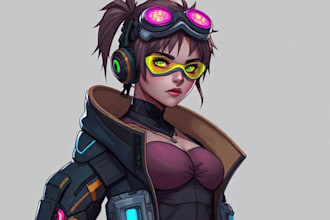 design fantasy and cyberpunk character