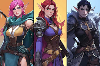 draw fantasy characters for concept art, books and many more