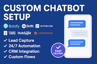 create chatbot using botsify, drift, intercom, tars, hubspot, zoho, liveperson