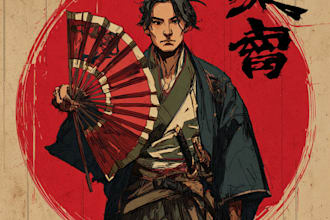 make anime in japanese character illustration