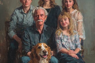 draw custom couple or family portrait art from photo