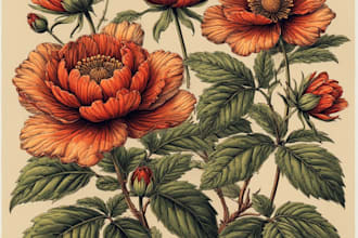 make a beautiful botanical or floral illustration