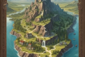 detailed fantasy map for your novel, board game