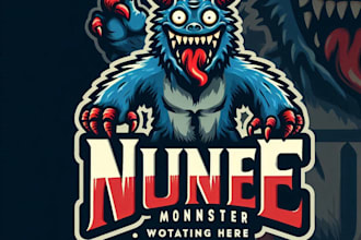 design a vintage nue monster mascot logo with custom t shirt design