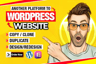 duplicate, redesign, clone copy website, design wordpress website with elementor