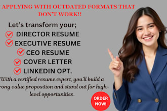 write senior, director executive resume executive summary and CV