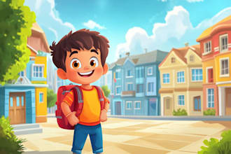 make children book illustration in watercolor style