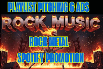 promote your rock music with organic music campaign, playlist pitching, and ads