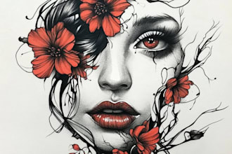 custom a geometric realism in black and grey tattoo design
