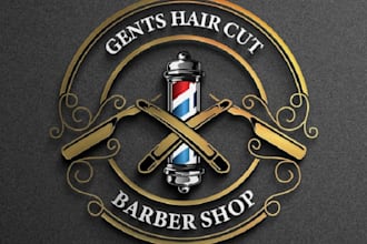 design custom barber shop logo with masculine style