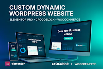 build a custom dynamic wordpress website elementor pro, crocoblock, jet engine
