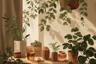 make a beautiful botanical or floral illustration