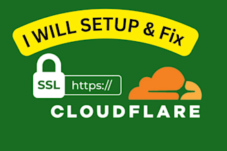 setup cloudflare, free ssl, CDN or fix wordpress in 1 hour