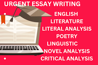 do english literature, research, literary analysis, reviews and linguistic