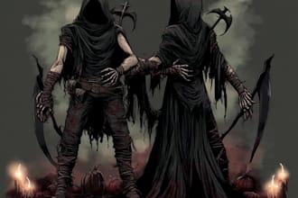 design fantasy horror and fantasy horror couple character