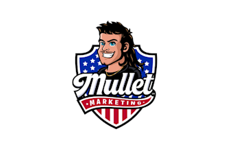 design mullet marketing character company logo