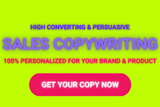 do persuasive copywriting for your entire sales funnel