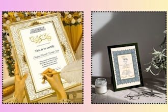 design unique marriage certificate