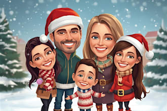 draw christmas cartoon caricature