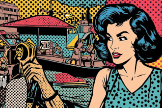 draw pop art portrait in roy lichtenstein style