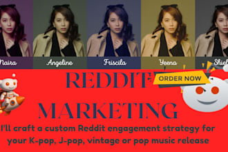 promote your k pop, j pop, studio, vintage, pop music with best reddit article