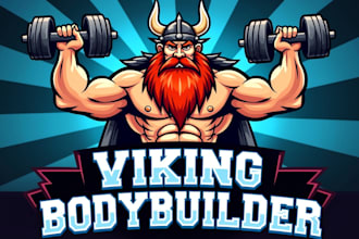 design awesome viking gym body mascot logo for you  in 12 hours